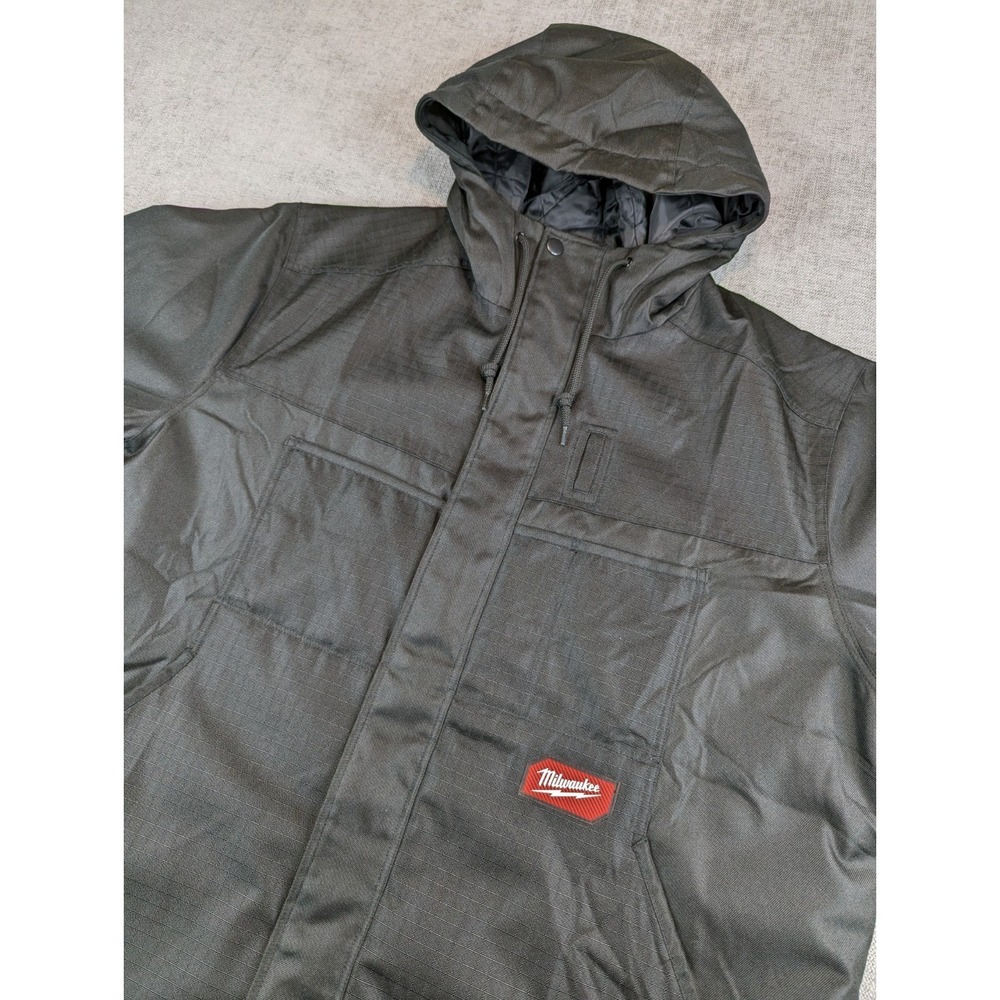 Milwaukee Jacket 2X Mens Black Softshell Hooded Ripstop Coat - Missing Insert